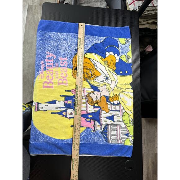 Vintage Disney Beauty and The Beast Towel Franco Tag 56x30 - Picture 8 of 8